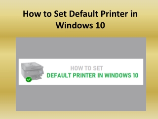 How to Set a Default Printer on Windows 10?
