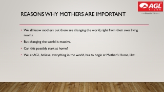 reasons why mothers are important | AGL Tiles