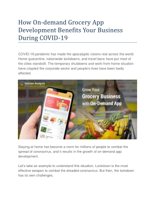 How On-demand Grocery App Development Benefits Your Business During COVID-19