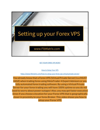 How to Setup Your Forex VPS