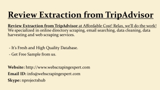 Review Extraction from TripAdvisor