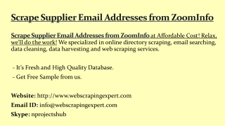 Scrape Supplier Email Addresses from ZoomInfo