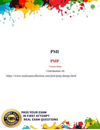 PMI PMP Exam Questions - PMP Dumps PDF 100% Passing Guarantee