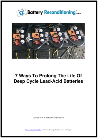 7 ways to prolong the life of deep cycle lead acid batteries