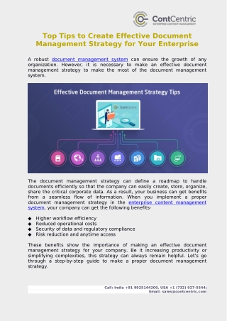 Top Tips to Create Effective Document Management Strategy for Your Enterprise