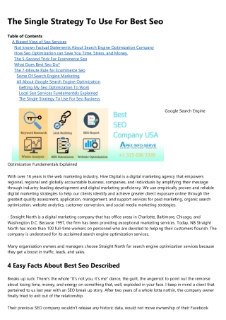 See This Report about Best Seo Services