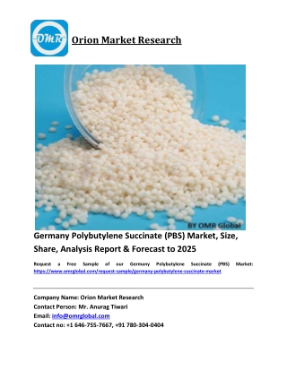 Germany Polybutylene Succinate (PBS) Market Growth, Size, Share, Industry Report and Forecast 2019-2025