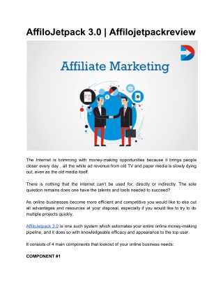 AffiloJetpack 3.0 | Affilojetpackreview