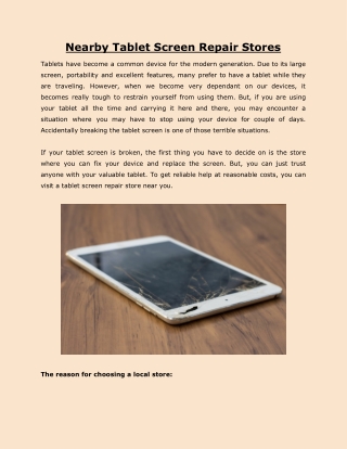 Nearby Tablet Screen Repair Stores