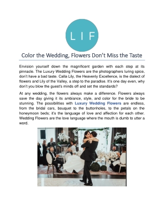 Color the Wedding, Flowers Don’t Miss the Taste