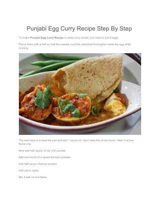 Punjabi Egg Curry Recipe Step By Step