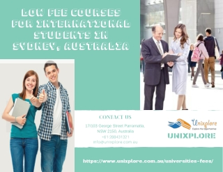 Low Fee Courses for International Students in Sydney