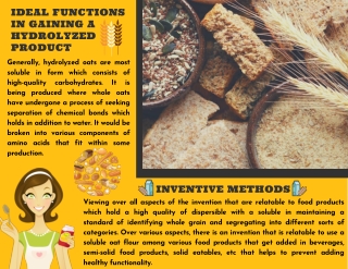 Ideal Functions in Gaining a Hydrolyzed Product