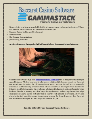Baccarat Casino Software