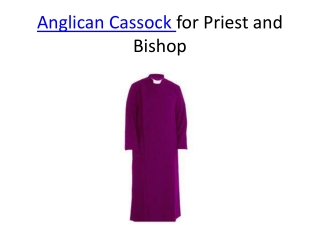 Anglican Cassock - PSG Vestments