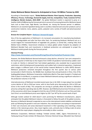 Methanol Supply & Demand 2030