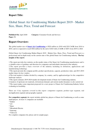 Smart Air Conditioning Market Report 2019