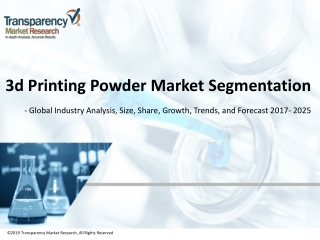 GLOBAL 3D PRINTING POWDER MARKET TO RISE AT REMARKABLE CAGR OF 20.3% DURING 2017–2025