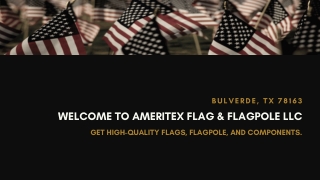 Wall-mount flagpoles out of Ameritex