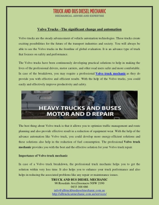 Volvo Trucks –The significant change and automation
