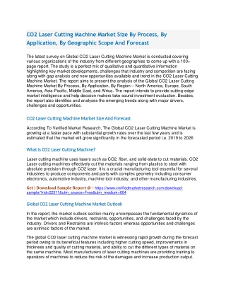 CO2 Laser Cutting Machine Market Size By Process, By Application, By Geographic Scope And Forecast