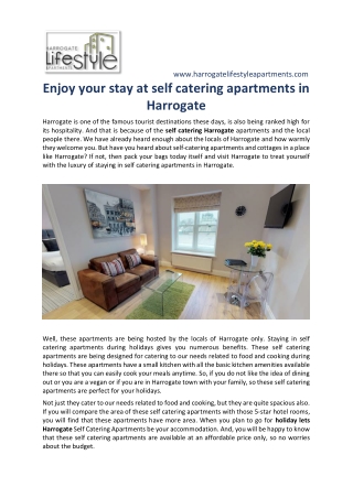 Enjoy your stay at self catering apartments in Harrogate