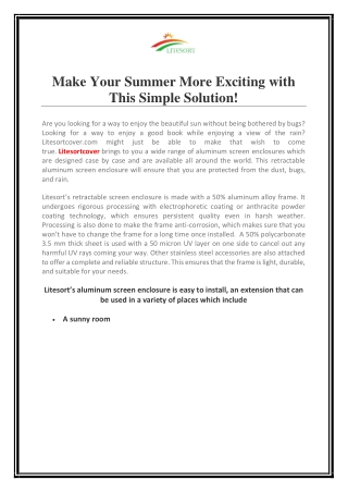 Make Your Summer More Exciting with This Simple Solution!