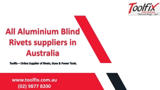 All Aluminium Blind Rivets suppliers in Australia