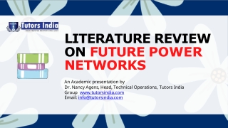 Literature Review on Future Power Networks- TutorsIndia.com