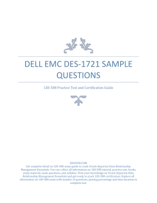 Dell EMC DES-1721 Sample Questions