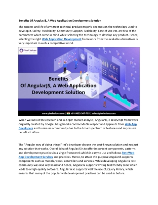 Benefits Of #AngularJS, A #WebApplicationDevelopmentSolution