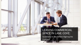What to Ask Before Signing a Commercial Lease in Lane Cove