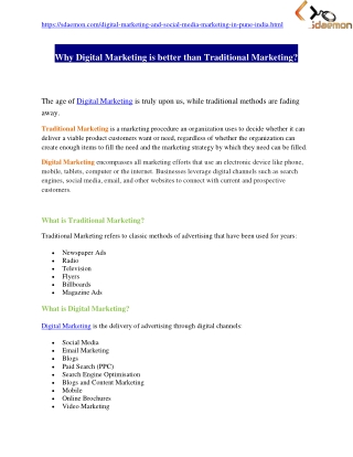 Why Digital Marketing is better than Traditional Marketing?