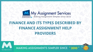 Finance and its types described by finance assignment help providers
