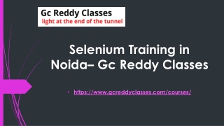 Selenium Training in Noida– Gc Reddy Classes