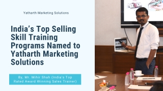 India’s Top Selling Skill Training Programs Named to Yatharth Marketing Solutions