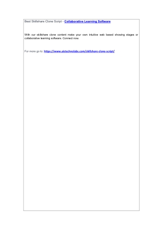 Best Skillshare Clone Script - Collaborative Learning Software