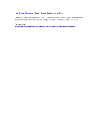 Hire Drupal Developer – Expert Drupal Developers for Hire