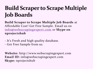 Build Scraper to Scrape Multiple Job Boards