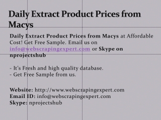 Daily Extract Product Prices from Macys