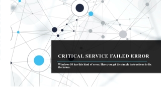 Critical Service Failed Error In Windows 10