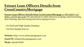 Extract Loan Officers Details from CrossCountryMortgage