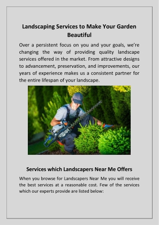 Landscaping Services to Make Your Home Garden Beautiful