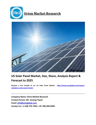 US Solar Panel Market Growth, Size, Share, Industry Report and Forecast 2019-2025