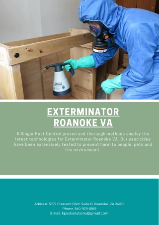 Exterminator Roanoke VA | Killinger Pest Solutions