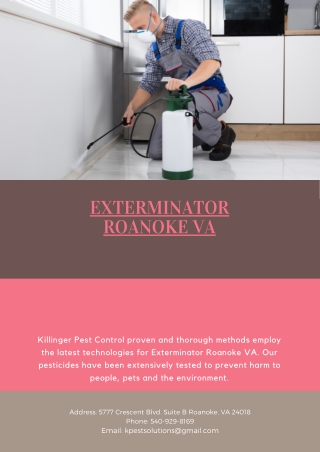 Exterminator Roanoke VA | Killinger Pest Solutions