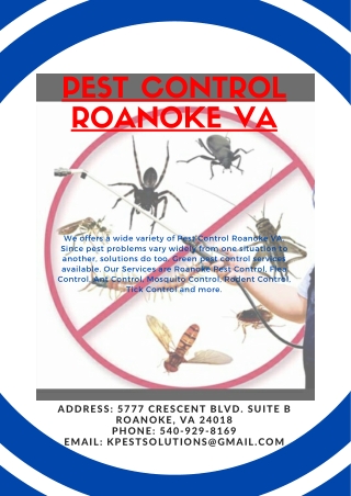 Pest Control Roanoke VA | Killinger Pest Solutions