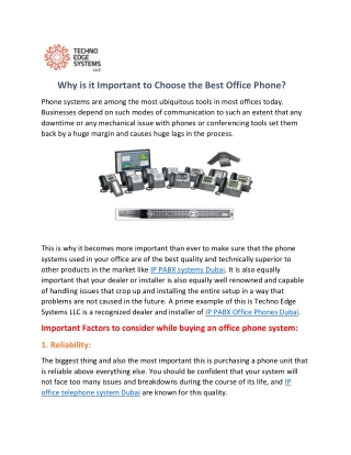 Why is it Important to Choose the Best Office Phone