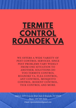 Termite Control Roanoke VA | Killinger Pest Solutions