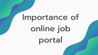 Importance of online job portal